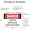 Signmission Not An Entrance Door Blocked Danger Sign, Vinyl Decal, 5in W x 3.5in L, 2PK OS-2PACK-DS-D-35-L-2153 - alternate 5
